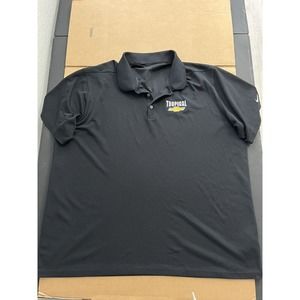 Nike 2XL XXL Adult Polo Shirt Black Dri Fit Performance Golf Chevrolet Mens